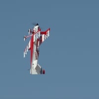 Radio controlled Ultimate biplane in vertical climb