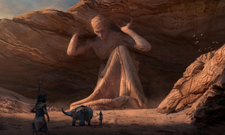 Sanctuary - creature, fantasy, people, man, art, statue