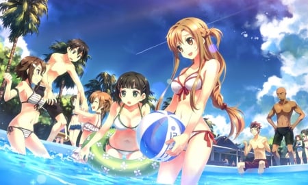 Summer - Pool, Summer, Girls, Vacation, Anime