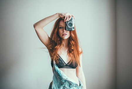 Model - girl, women, redhead, Model