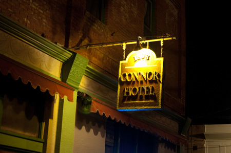 Connor Hotel - arizona, building, night, jerome, hotel, structure