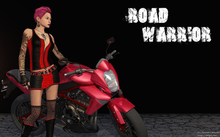 Road Warrior - cycle, bike, warrior, woman