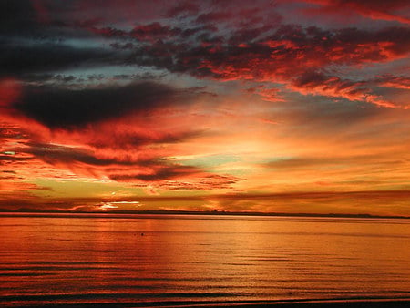 Australian Sunset - sunset, ocean, australia, orange sky