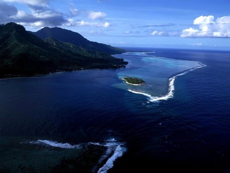 Tahiti Coast - tropical, coast, island, ocean, tahiti