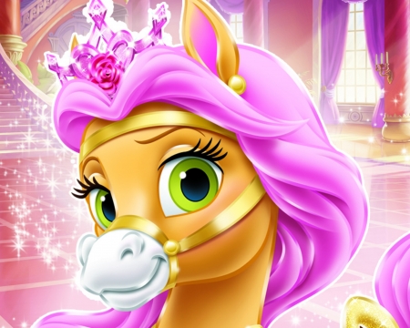 Petit - pony, pets, petit, palace, pink, orange, child, belle, cute, disney