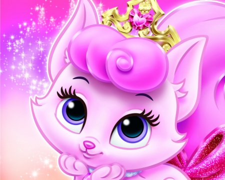 Beauty - pets, palace, beauty, pink, child, cat, aurora, animal, kitten, cute, disney