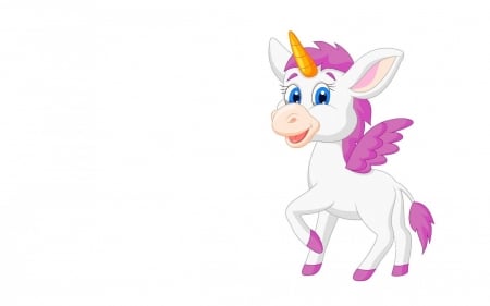 Little pegasus - horse, child, animal, pink, cute, pegasus, unicorn, wings, white, card