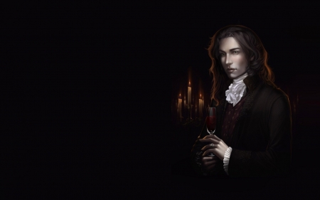 Vampire - fantasy, black, diablera, vampire, man, art