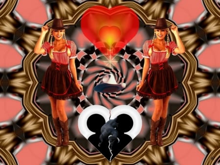 Texas Heartbraker - eye candy, collage, 3d, fractal, abstract