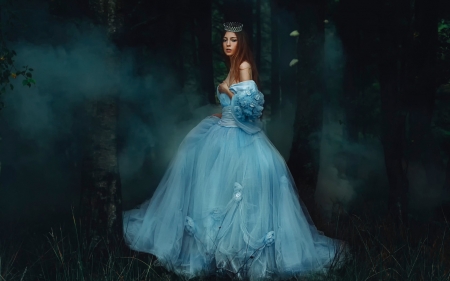 Cinderella - rosie hardy, woman, girl, tale, blue, cinderella, model, dress