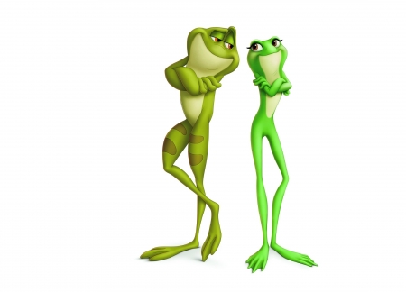 The Princess and the Frog (2009) - fantasy, white, green, the princess and the frog, movie, disney, couple