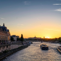 Romantic sunset in Paris