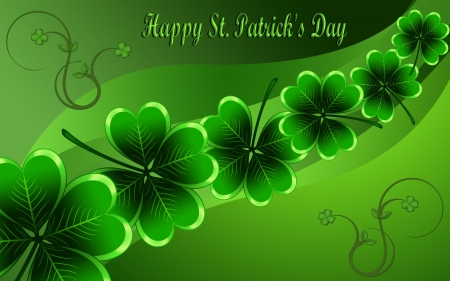 Happy St. Patrick's Day F1 - Saint Patricks Day, shamrocks, occasion, artwork, beautiful, March, wide screen, illustration, holiday, painting, art