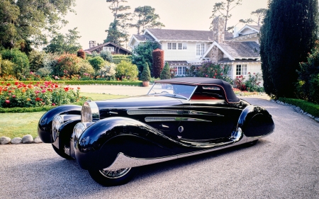 1939 Bugatti Type C57 Cabriolet - black, cars, bugatti, 1939