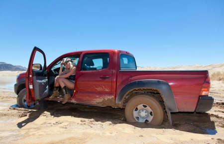 Can You Help? - red, blonde, mud, cowgirl