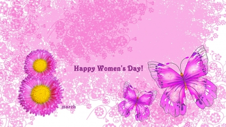 Happy Women's Day! - bg, abstract, 8march, pink