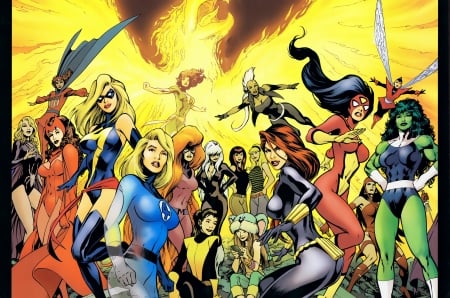 Marvel Women Superheroes - comic, women, superheroes, marvel