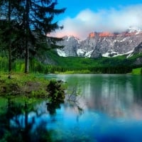 Mountain and lake