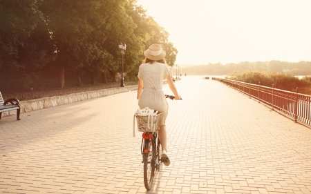 Escaping Reality - mood, girl, Cycling, ride