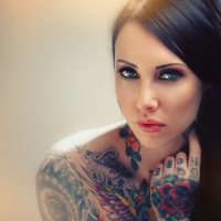 tattooed brunette