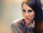 tattooed brunette