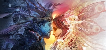 Love You Forever - fantasy, woman, man, art