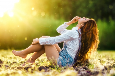 Beautiful Day - sunlight, mode, outdoor, woman