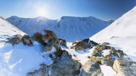 Mountain - rock, winter, mountain, snow