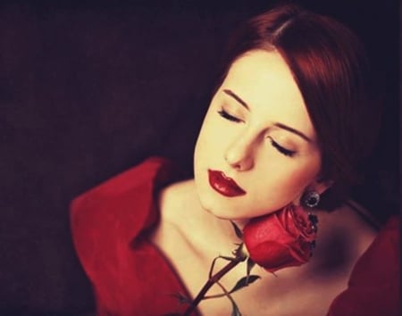 Red Rose - red, roses, people, beauty, photography