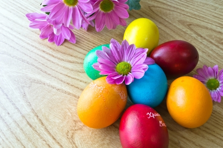 Painted Easter eggs - eggs, flowers, Easter, Painted