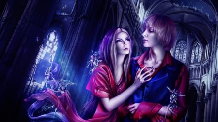 Fantasy Love - men, fantasy, love, castle, woman