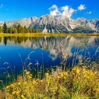 Landscape with mountain and lake