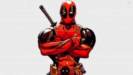 deadpool - superhero, deadpool, sword, warrior