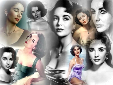 Elizabeth Taylor Collage  - portrait, film star, films, cinema, beautiful, photo, actress, celebrity, movie star, photography, movies