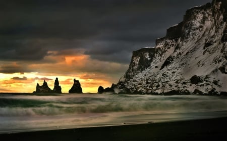 Beach - sunset, nature, sky, Beach