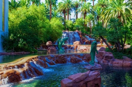 Waterfall - forest, rocks, river, trees, cascades