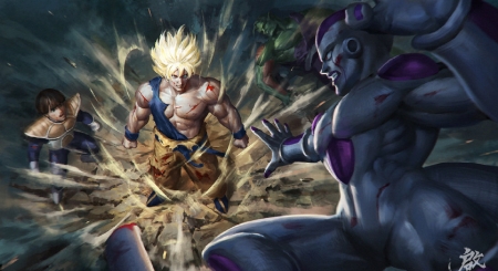 Goku Vs Freeza - Manga, Galactic Emperor, Namek, Hybrid, Anime, Human, Gohan, Z, Son Goku, Piccolo, Final Form, Saiyan, Namekian, Dragon Ball, Freeza, Super Saiyan, Emperor Of The Universe, Namek Saga