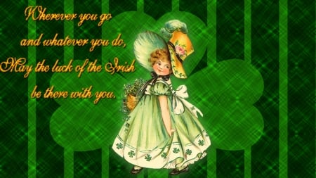 Irish Luck - st patricks day, vintage, irish, vintage st patricks, green, irish luck, shamrock