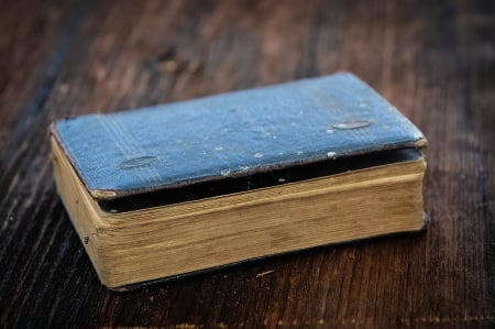 Old Book - antic, blue, table, reading, old, book