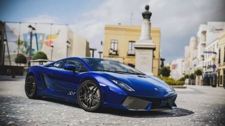 Lamborghini - Lamborghini, car, blue, gear, wheel