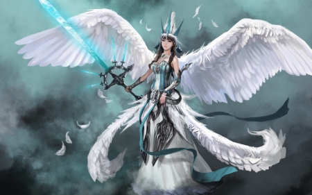 Angel - anime, art, girl, angel