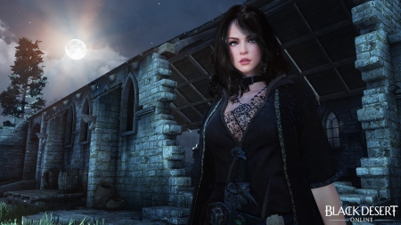 Sorceress - sorceress, game, blue, girl, beauty, black, fantasy, black desert, woman, online