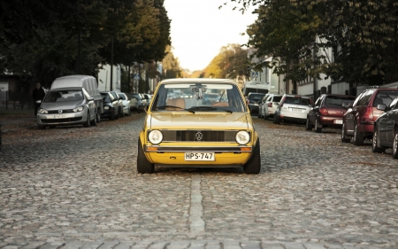 Volkswagen - yellow, wheel, car, volkswagen