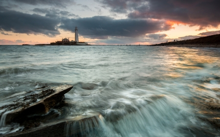 Lighthouse - nature, sky, beach, lighthouse