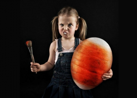 Grumbler bunny - girl, john wilhelm, copil, orange, child, easter, black, funny, egg