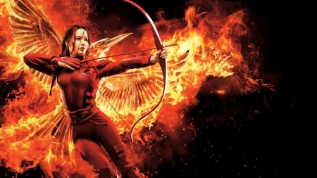 the hunger games mockingjay part 2 - games, flames, mockingjay, hunger