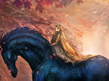 Land of Wonder - horse, fantasy, magic, women