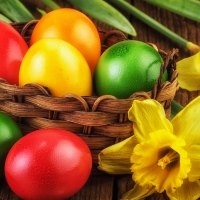 Daffodils and Easter Eggs