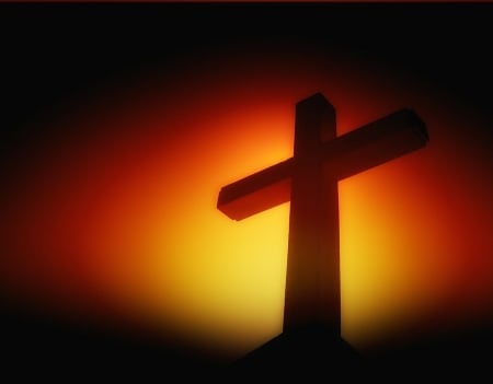 Cross at sunset - christ, jesus, passion, gospel