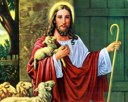 Jesus shepherd - christ, jesus, shepherd, sheep, love